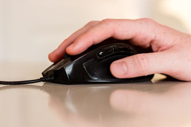 Hand on mouse. (Photo: Pellner/City of Heidelberg)