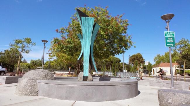 Palo Alto Cal Ave Fountain. (Photo: City of Palo Alto) Palo Alto Cal Ave Fountain. (Photo: City of Palo Alto)